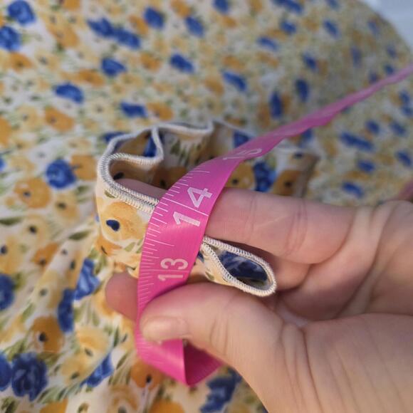 BTFBM Women's Yellow Floral Print Polyester Blouse- XL - Picture 7 of 7